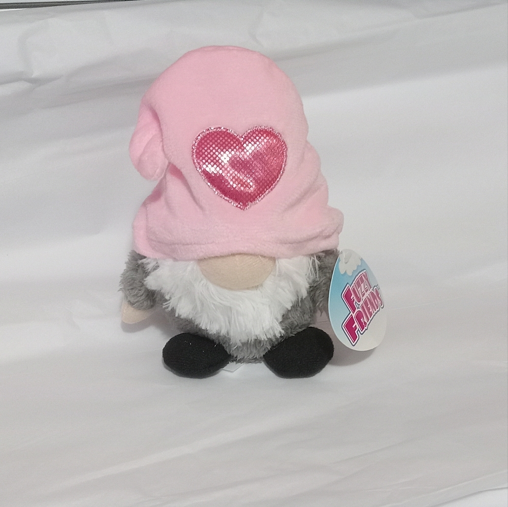 Pastel pink farmhouse valentine's day shabby chic love gnome